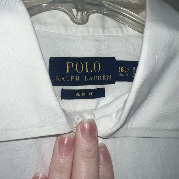 Men’s White Polo Dress Shirt - Picture 3 of 3